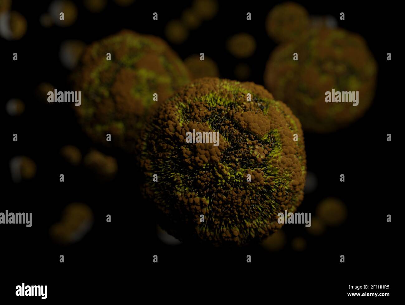 Bacteria, virus, cell 3d illustration Stock Photo