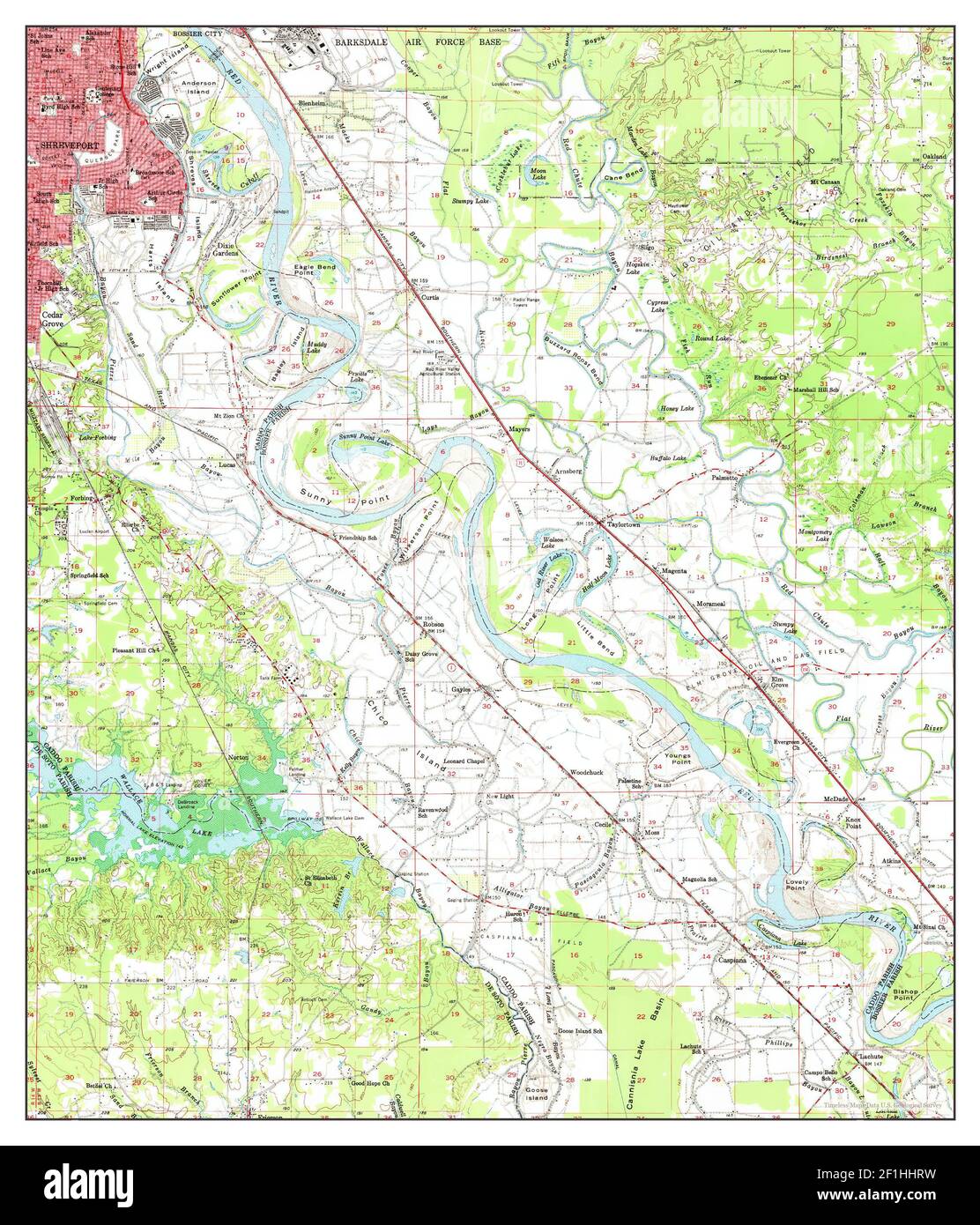 Caspiana, Louisiana, map 1955, 1:62500, United States of America by ...