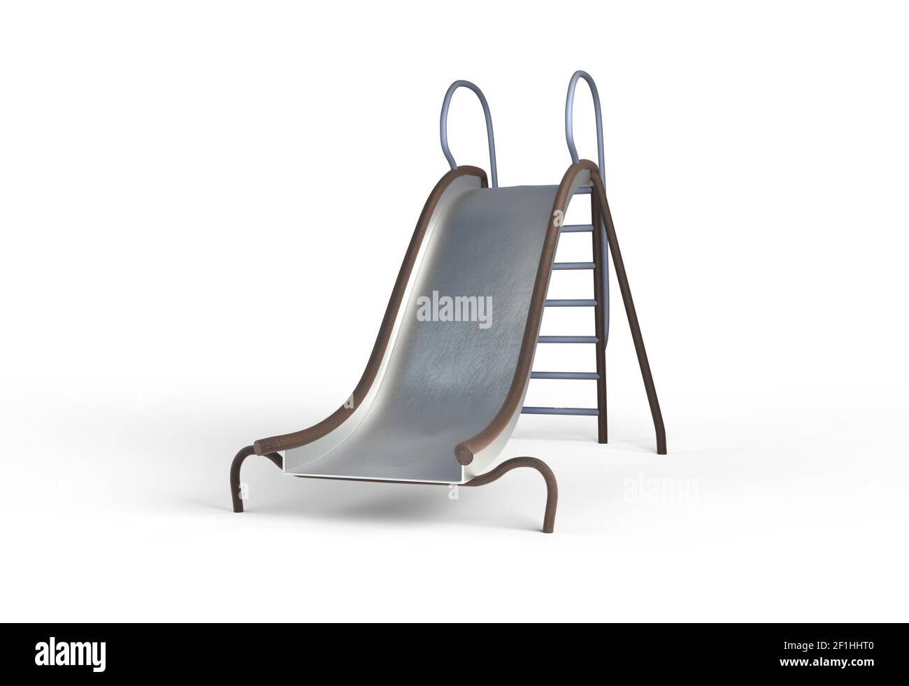 Metal slide playground for children 3d illustration Stock Photo