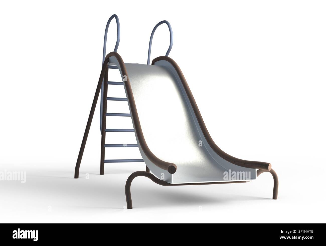 Metal slide playground for children 3d illustration Stock Photo