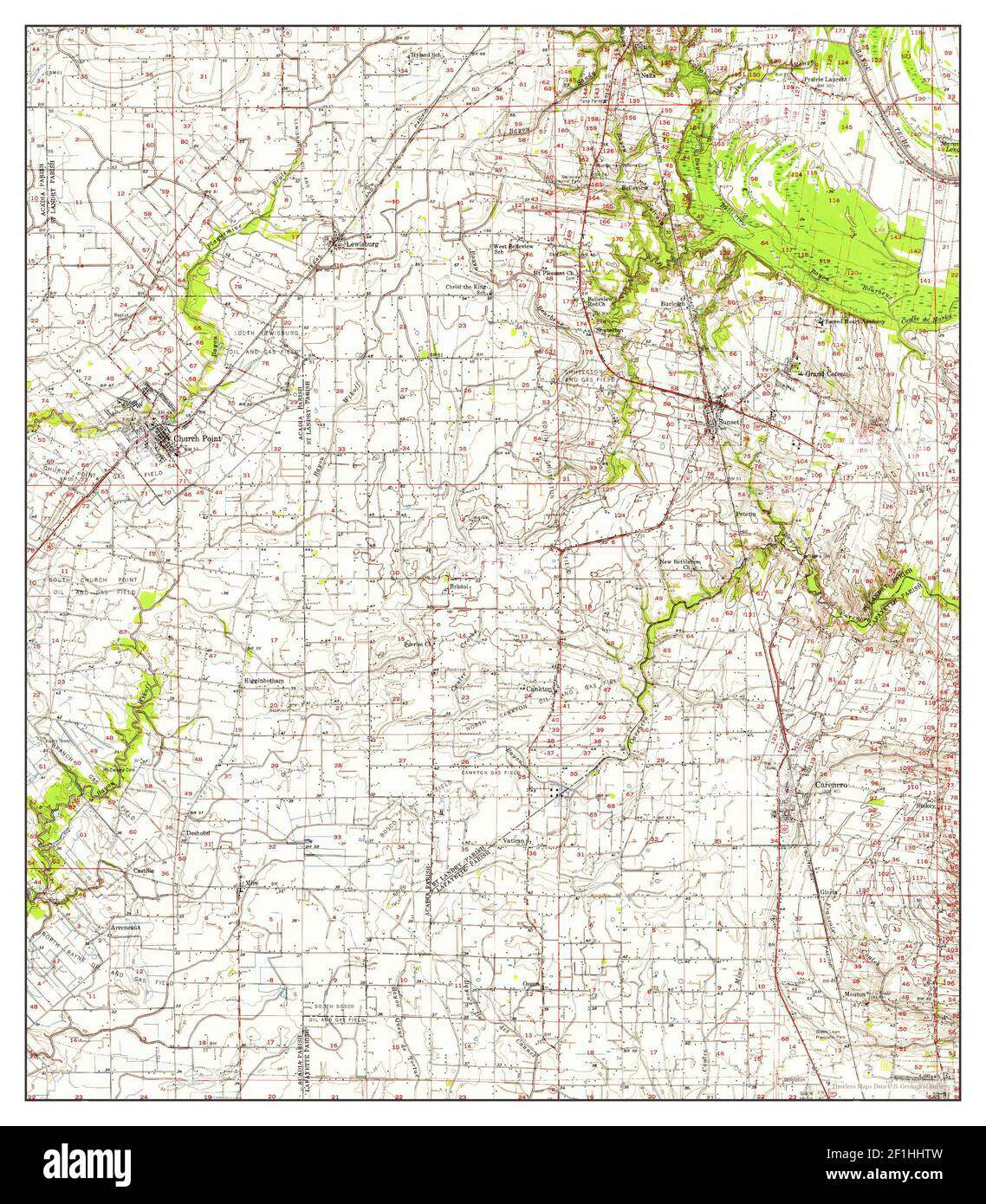 Carencro, Louisiana, map 1957, 1:62500, United States of America by Timeless Maps, data U.S. Geological Survey Stock Photo