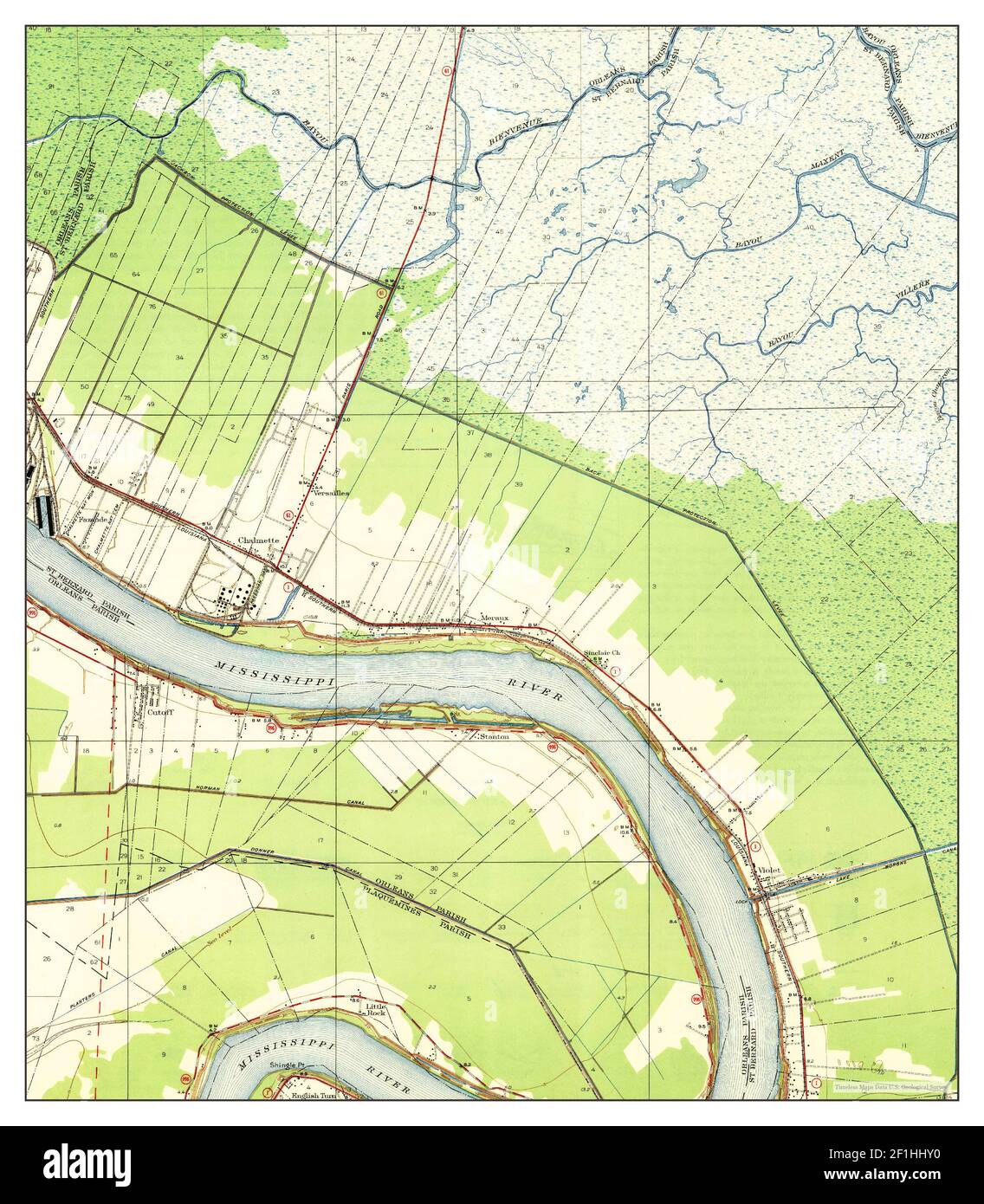 Chalmette, Louisiana, map 1939, 131680, United States of America by