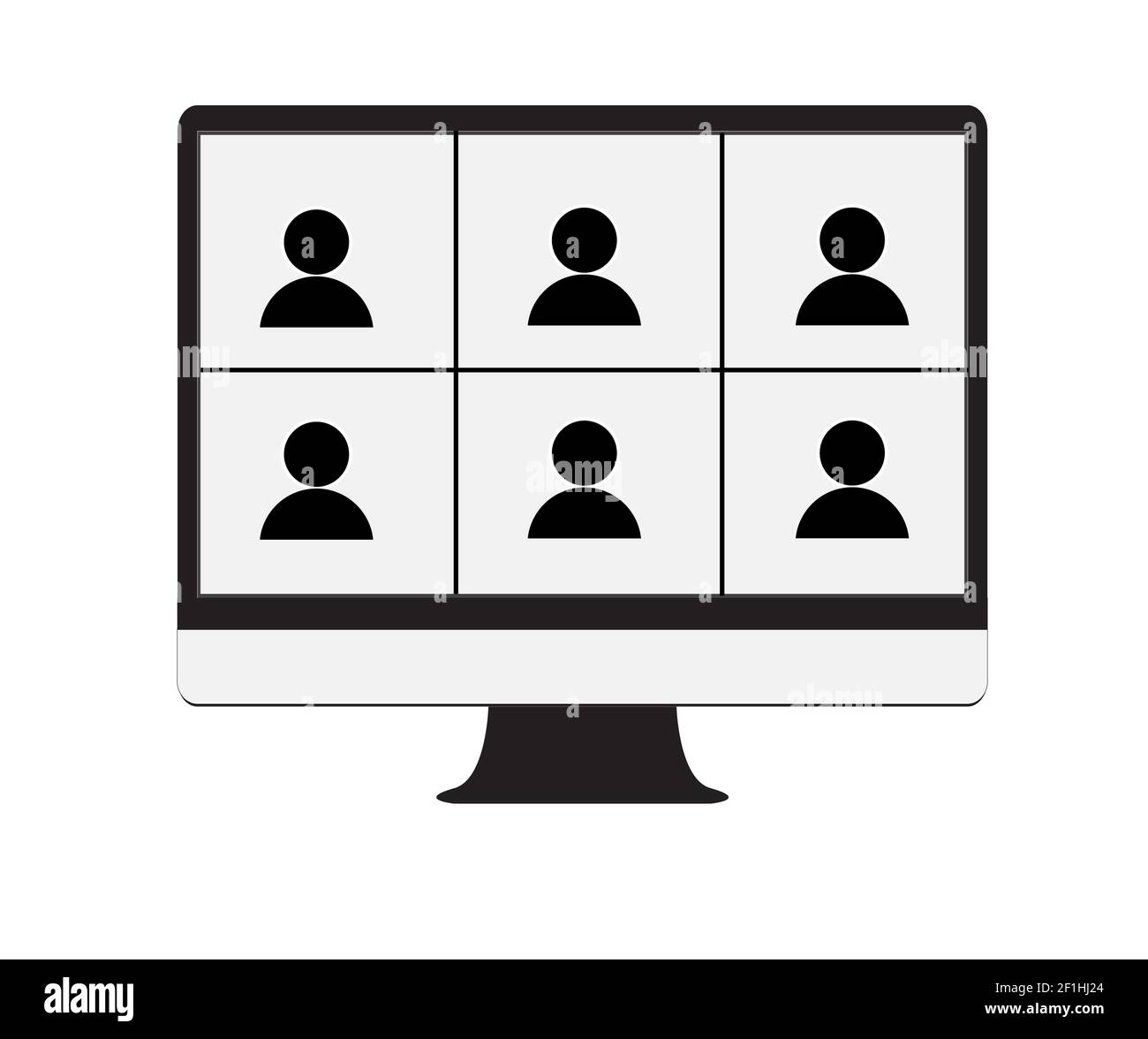 video conference icon on white background. video call conference sign