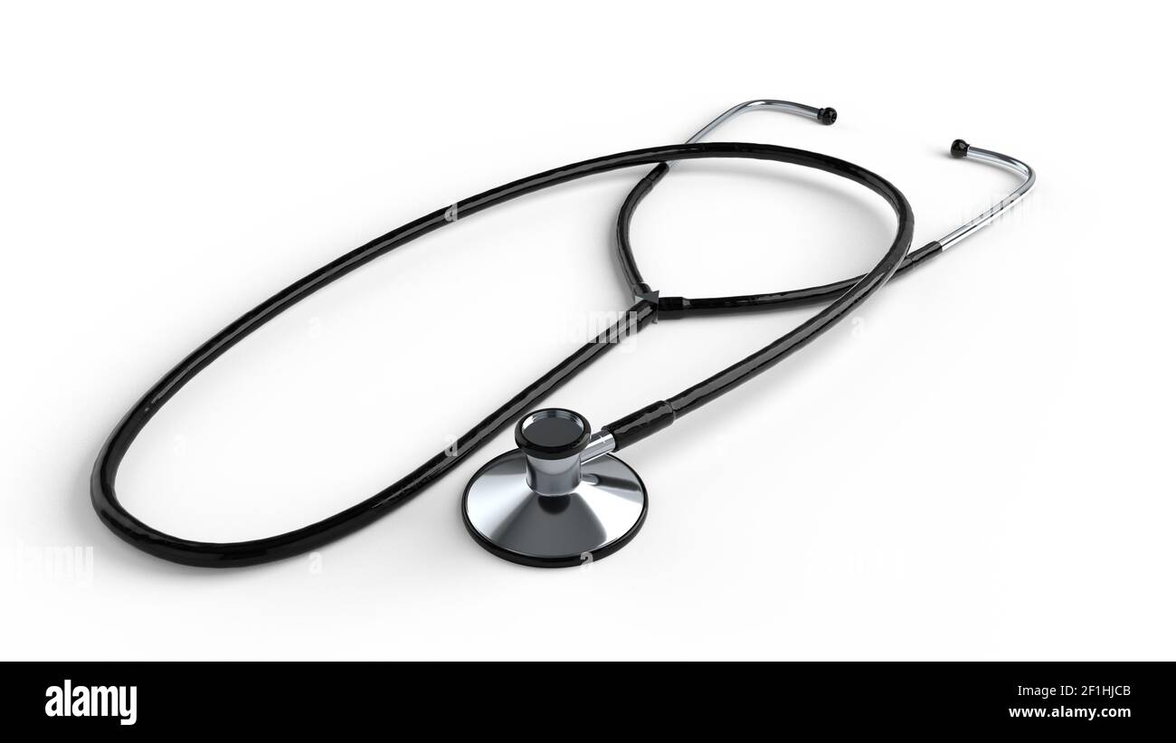 Stethoscope. Medical instrument used in medical diagnostics. 3d