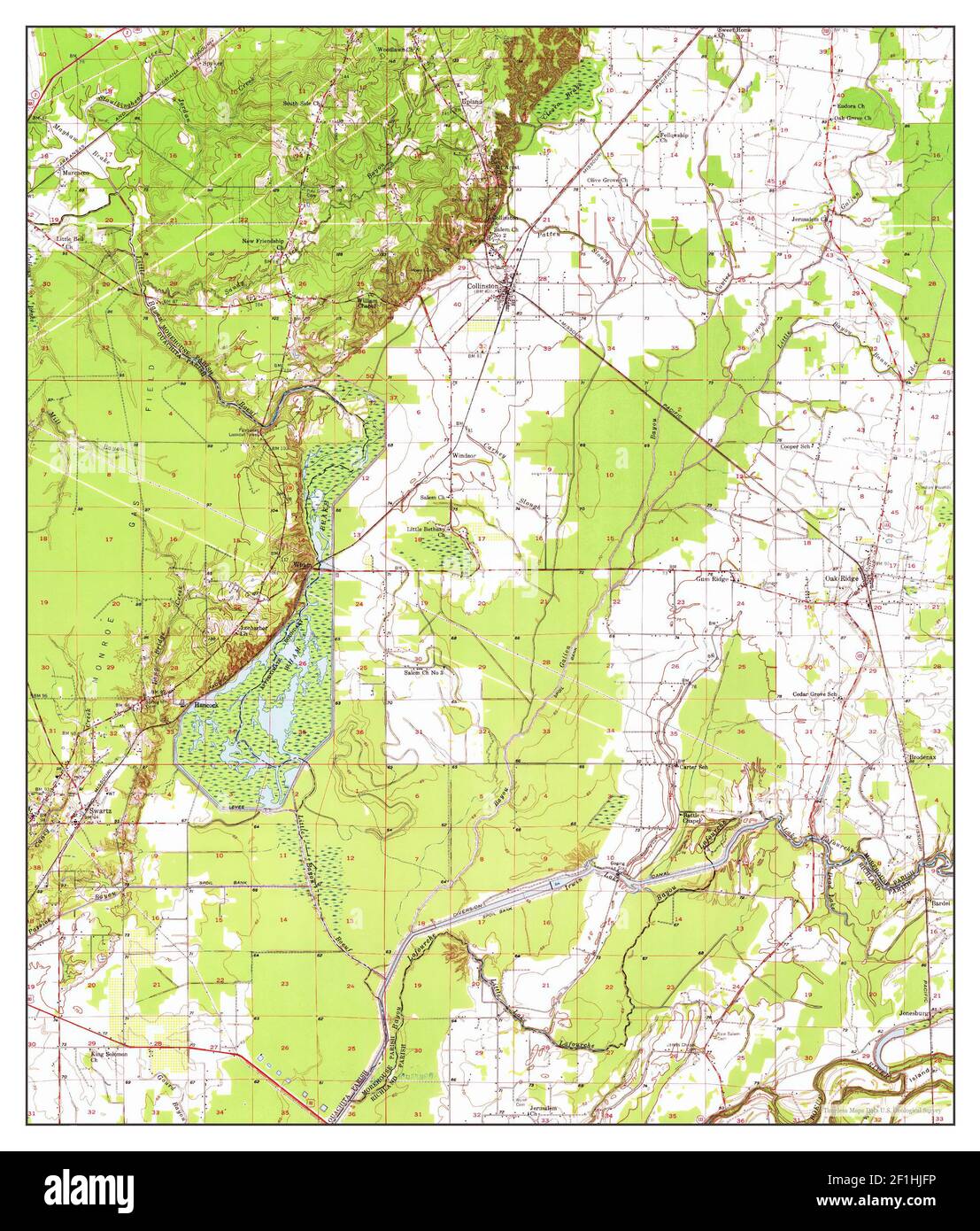 Collinston, Louisiana, map 1957, 162500, United States of America by Timeless Maps, data U.S