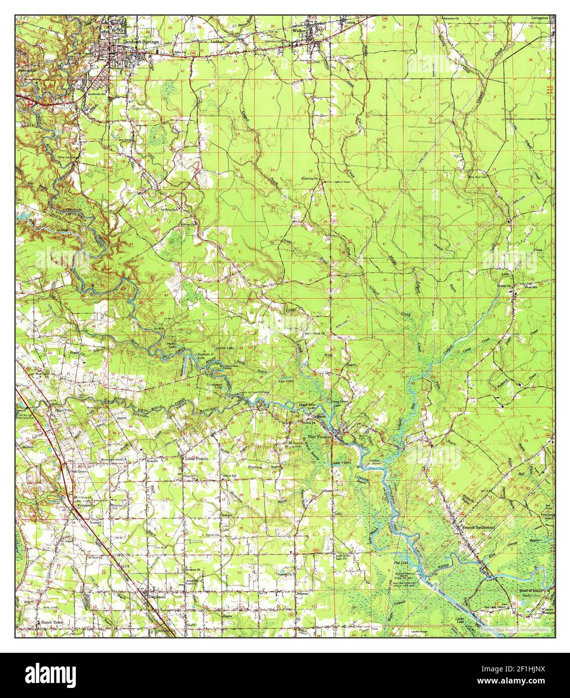 Denham Springs, Louisiana, map 1965, 162500, United States of America