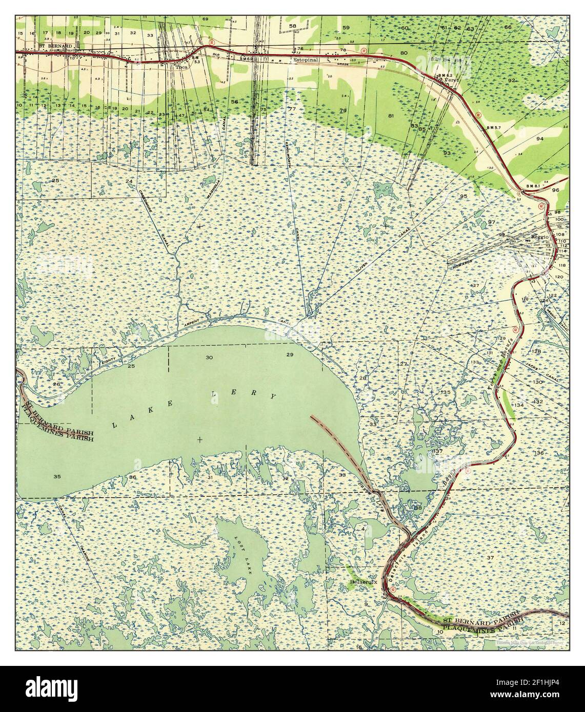 Delacroix, Louisiana, map 1941, 131680, United States of America by