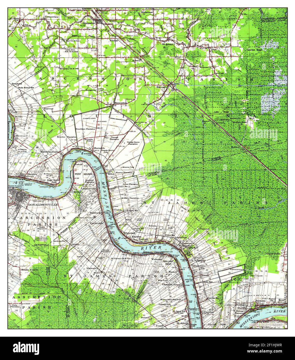 Donaldsonville, Louisiana, map 1939, 162500, United States of America