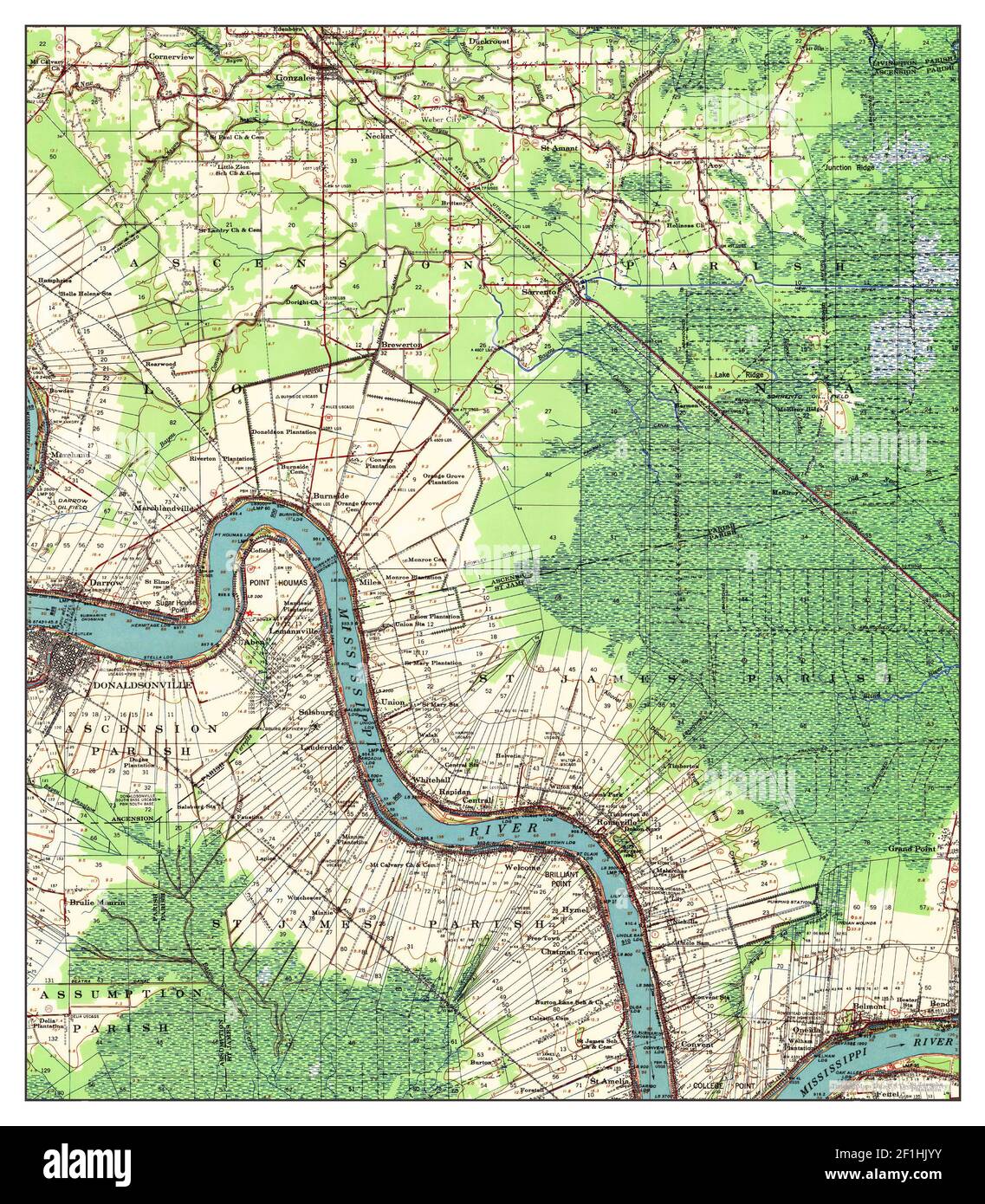 Donaldsonville louisiana map hires stock photography and images Alamy