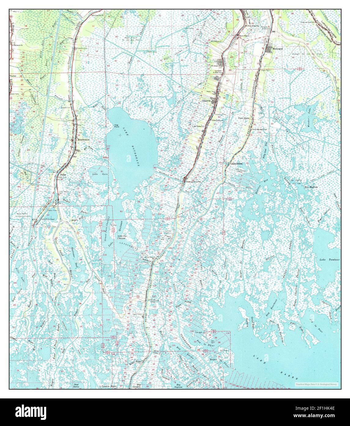 Dulac, Louisiana, map 1964, 162500, United States of America by