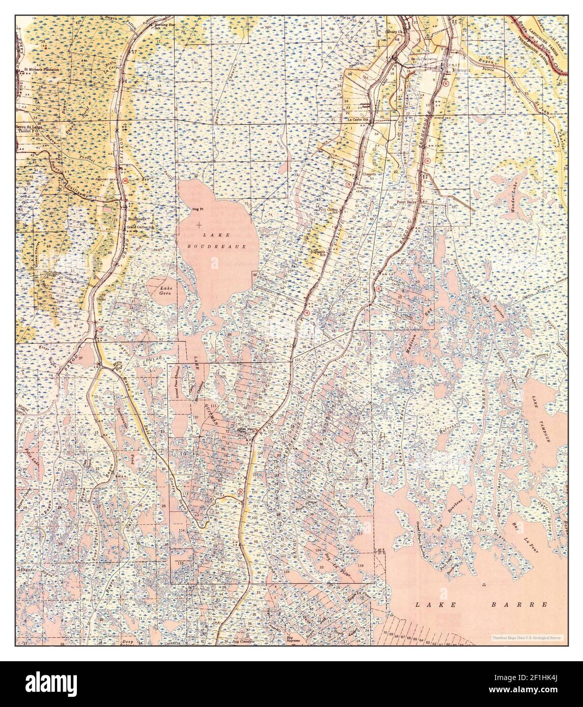 Dulac, Louisiana, map 1944, 162500, United States of America by