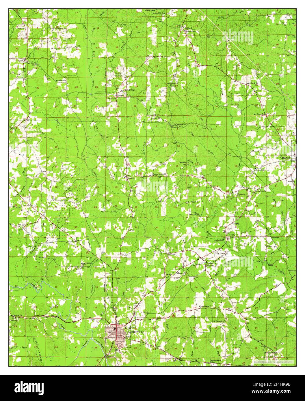 Farmerville, Louisiana, map 1952, 162500, United States of America by