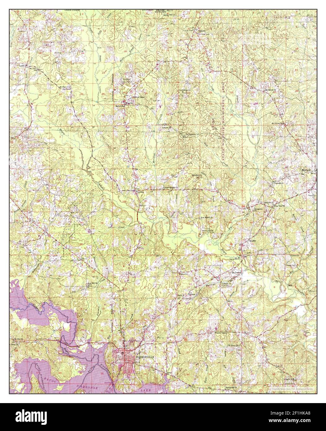 Farmerville, Louisiana, map 1952, 162500, United States of America by