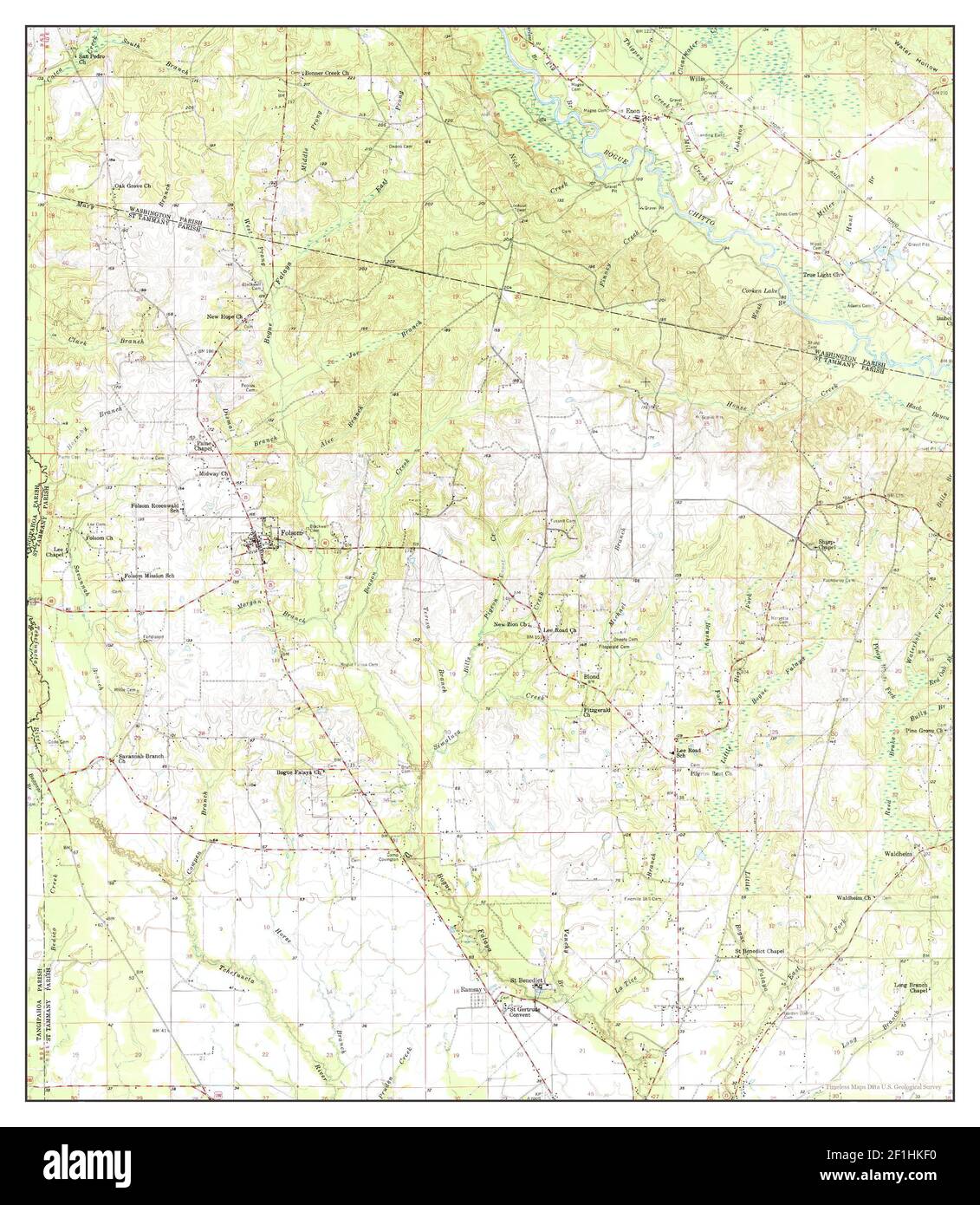 Folsom, Louisiana, map 1958, 162500, United States of America by