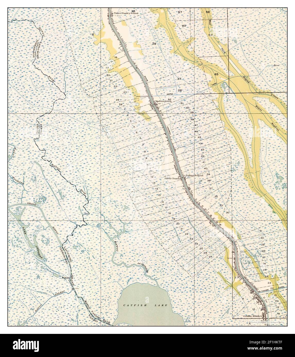 Golden Meadow, Louisiana, map 1935, 131680, United States of America by Timeless Maps, data U.S