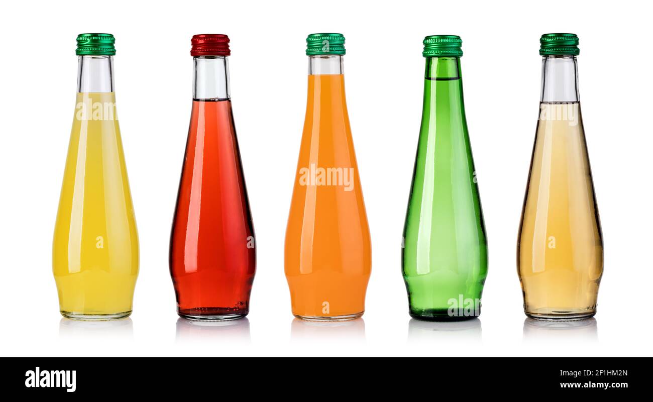 Set of bottled fruit juice Stock Photo Alamy