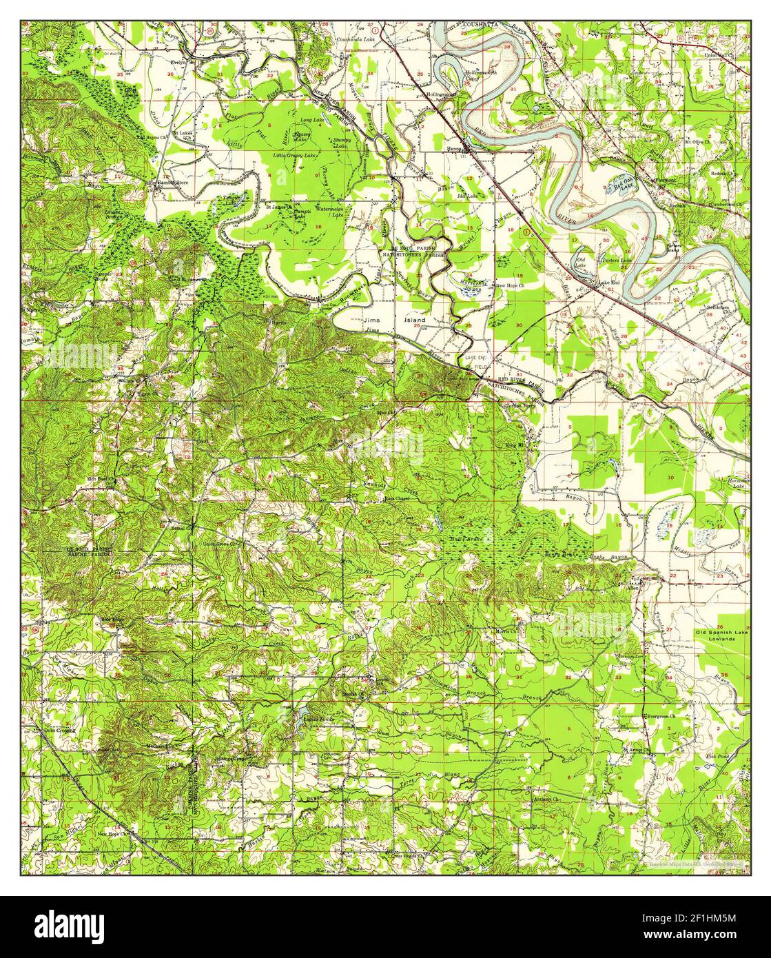 Hanna, Louisiana, map 1957, 1:62500, United States of America by Timeless Maps, data U.S. Geological Survey Stock Photo