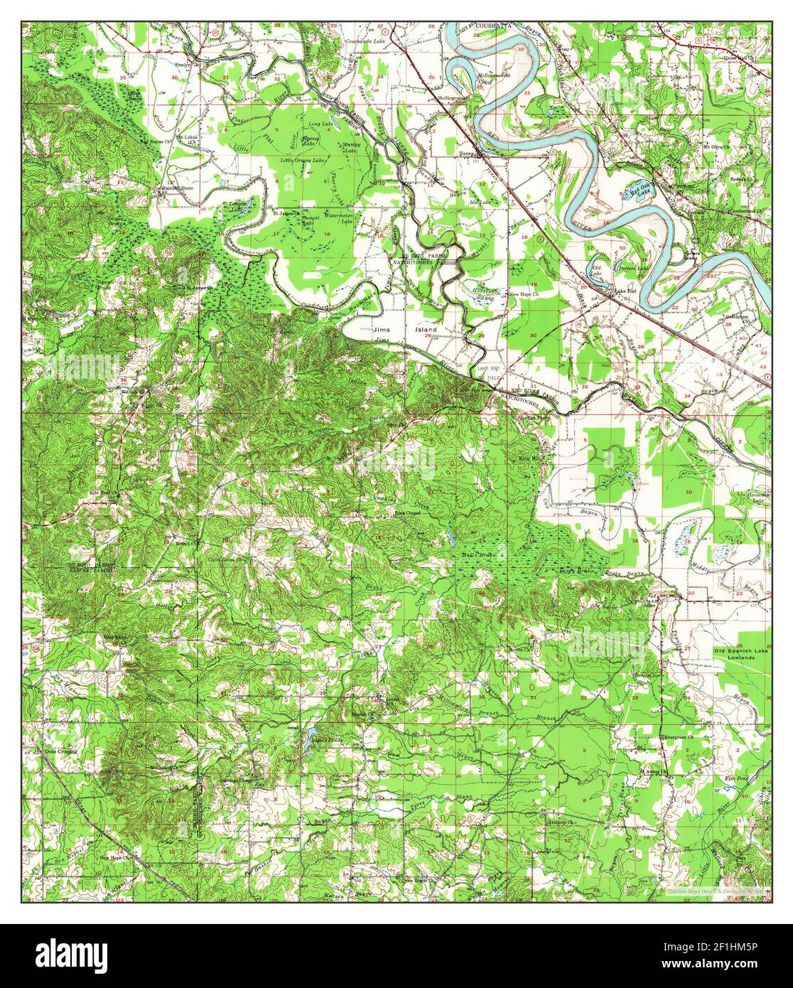 Hanna, Louisiana, map 1957, 1:62500, United States of America by Timeless Maps, data U.S. Geological Survey Stock Photo