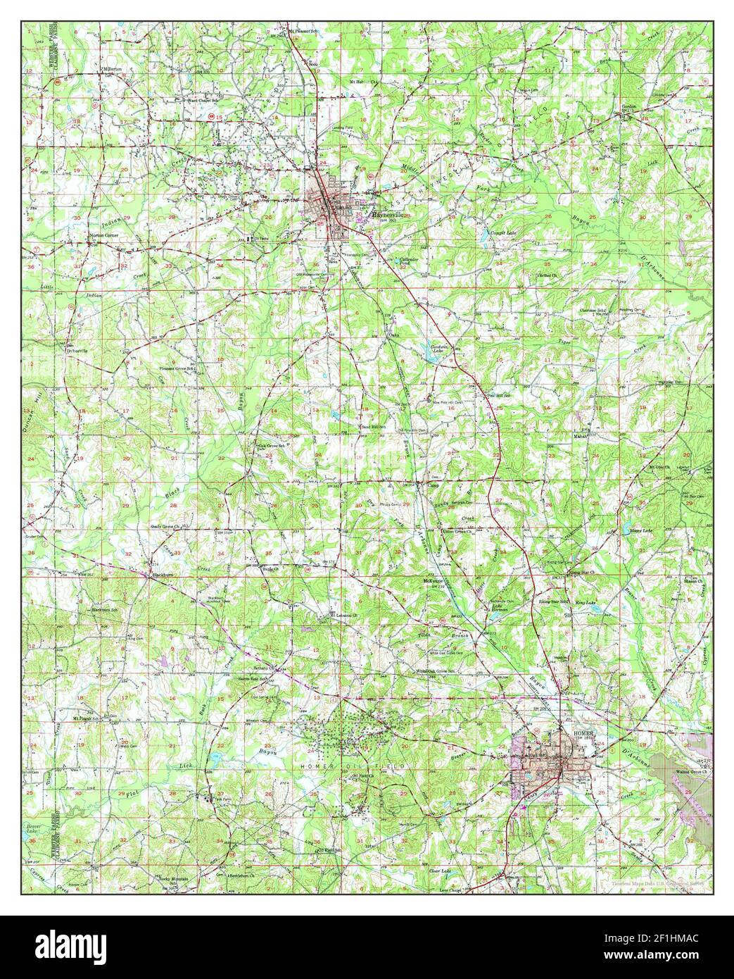 Homer, Louisiana, map 1952, 162500, United States of America by Timeless Maps, data U.S