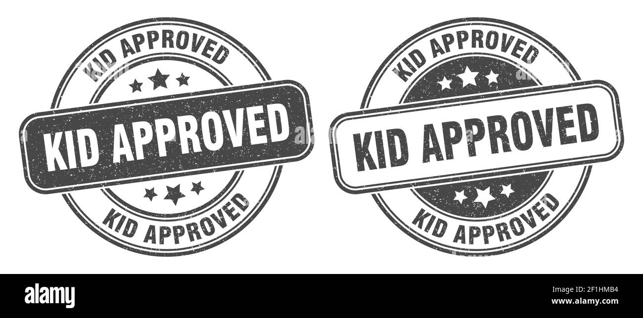 kid approved stamp. kid approved sign. round grunge label Stock Vector