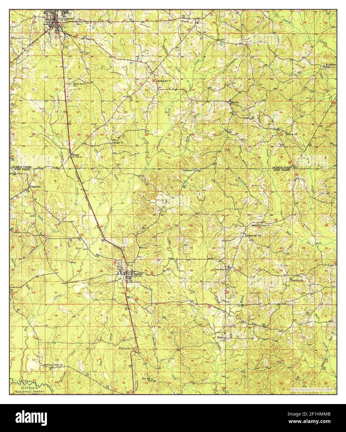 Jonesboro, Louisiana, map 1950, 162500, United States of America by Timeless Maps, data U.S