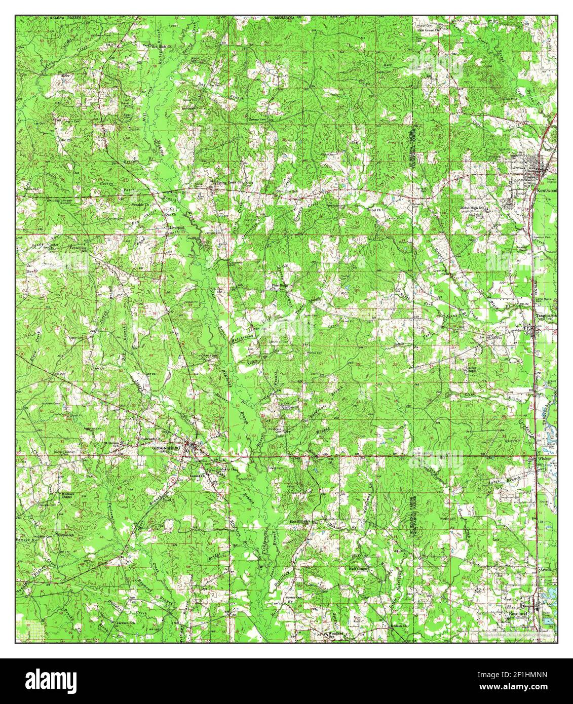 Kentwood, Louisiana, map 1958, 162500, United States of America by Timeless Maps, data U.S