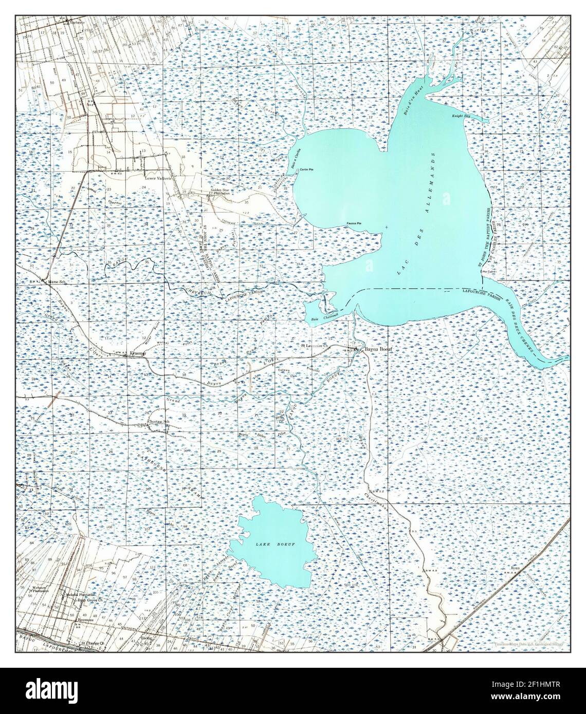 Lac Des Allemands, Louisiana, map 1944, 162500, United States of