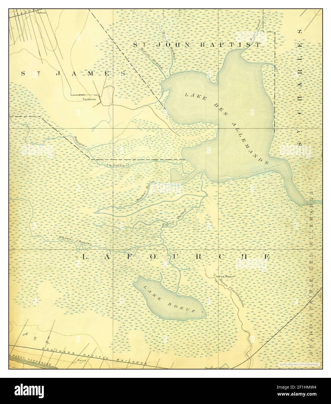 Lac Des Allemands, Louisiana, map 1892, 162500, United States of