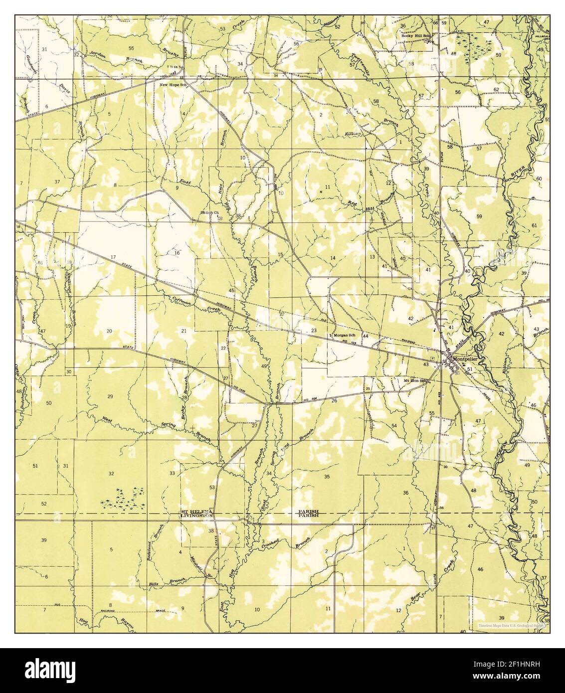 Montpelier, Louisiana, map 1942, 131680, United States of America by
