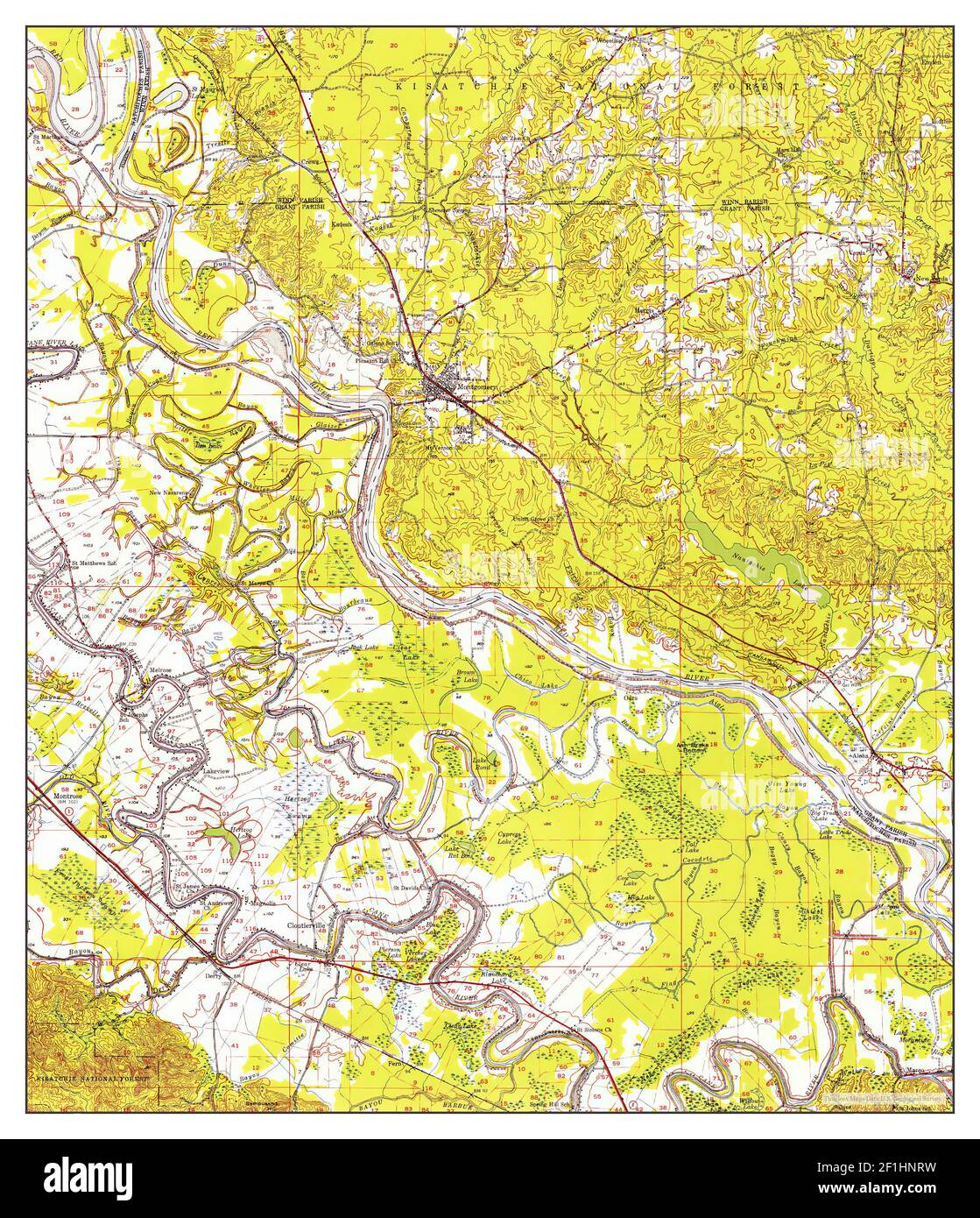 Montgomery, Louisiana, map 1957, 162500, United States of America by