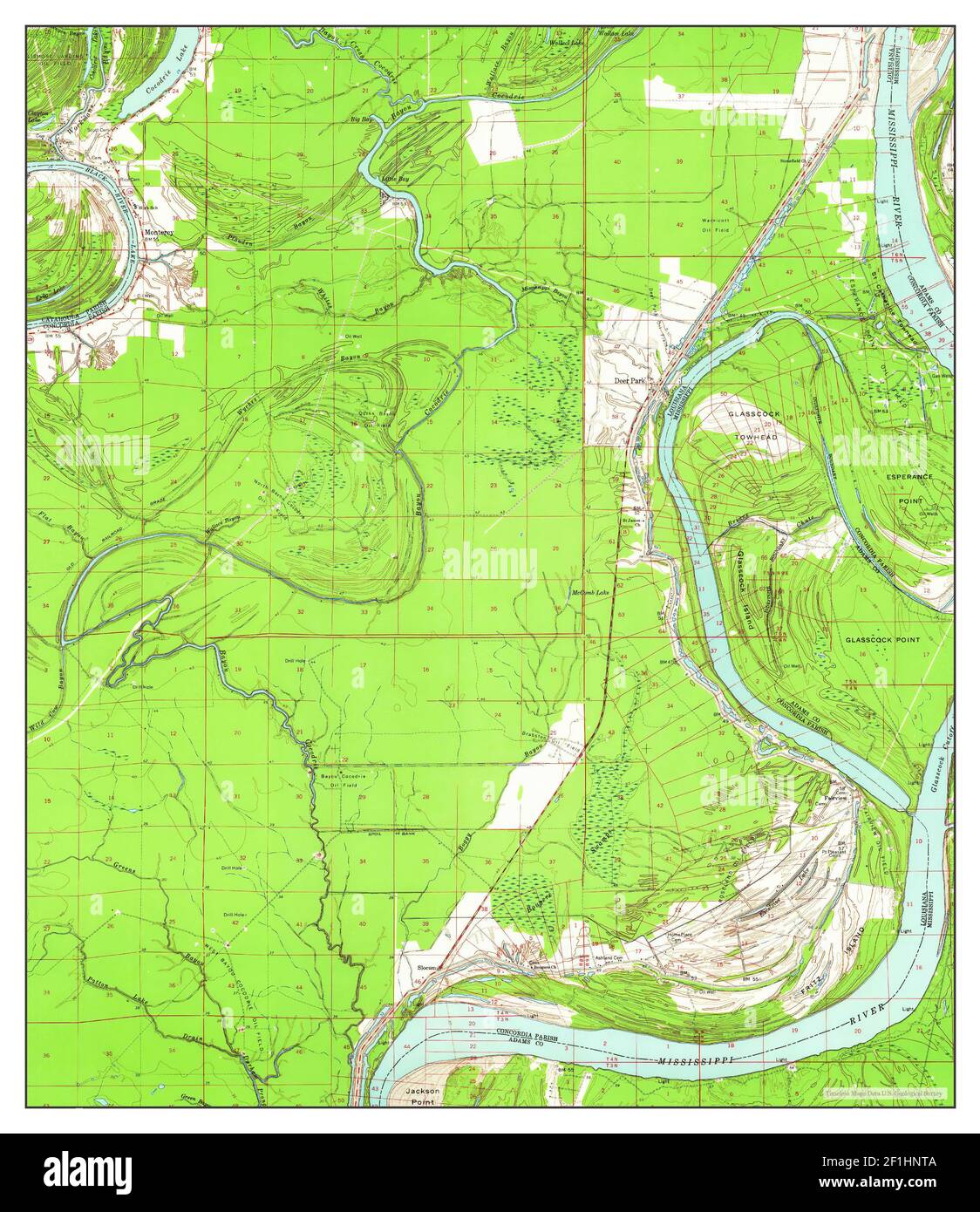 Monterey, Louisiana, map 1961, 162500, United States of America by