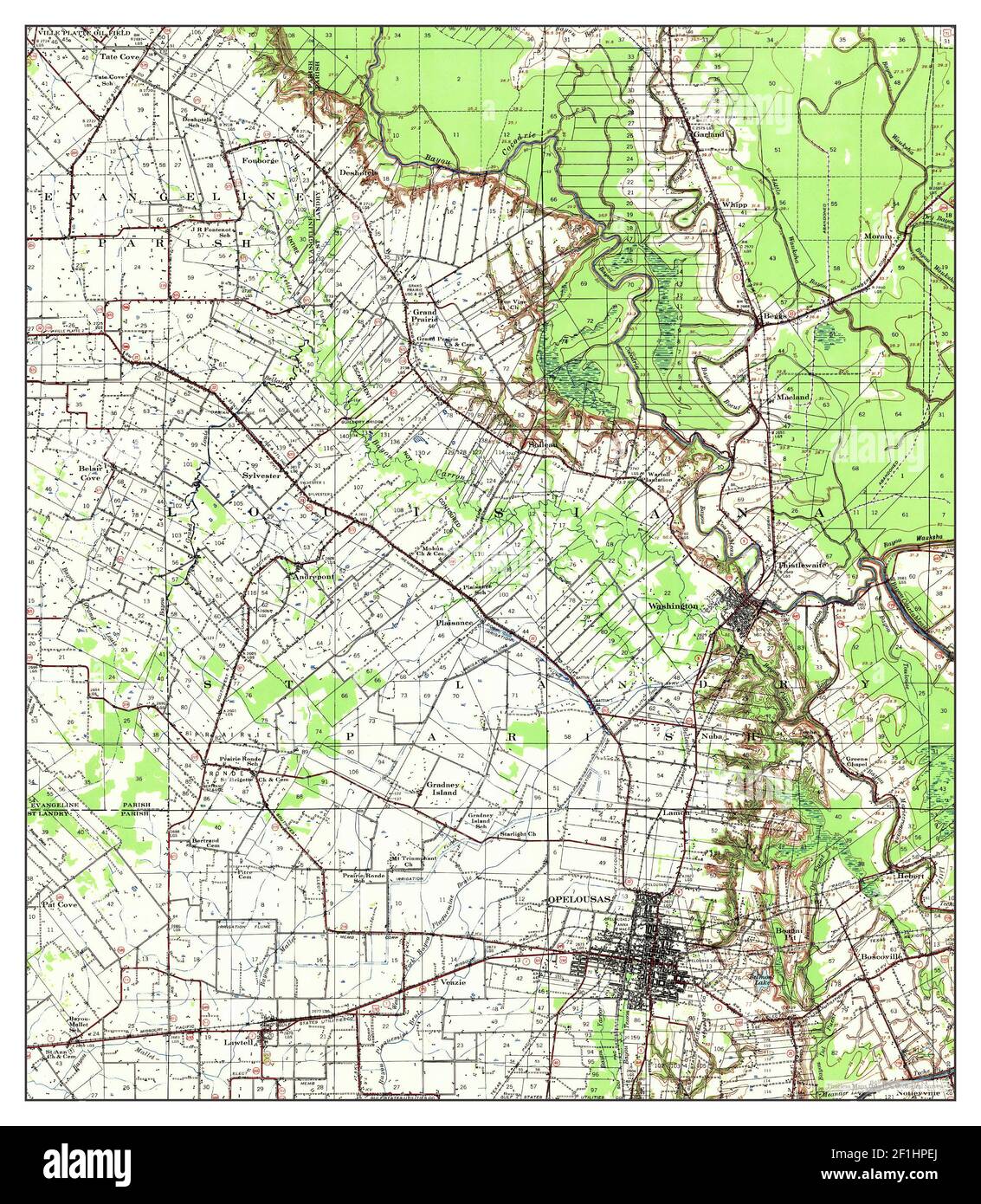Map Of Opelousas Louisiana Opelousas, Louisiana, Map 1939, 1:62500, United States Of America By  Timeless Maps, Data U.s. Geological Survey Stock Photo - Alamy