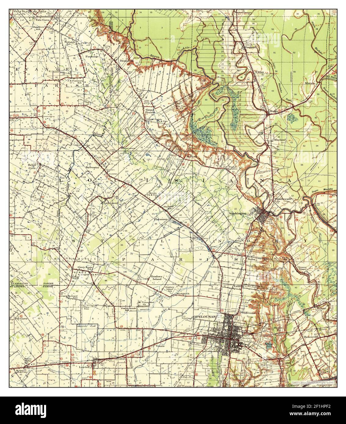 Map Of Opelousas Louisiana Opelousas, Louisiana, Map 1939, 1:62500, United States Of America By  Timeless Maps, Data U.s. Geological Survey Stock Photo - Alamy