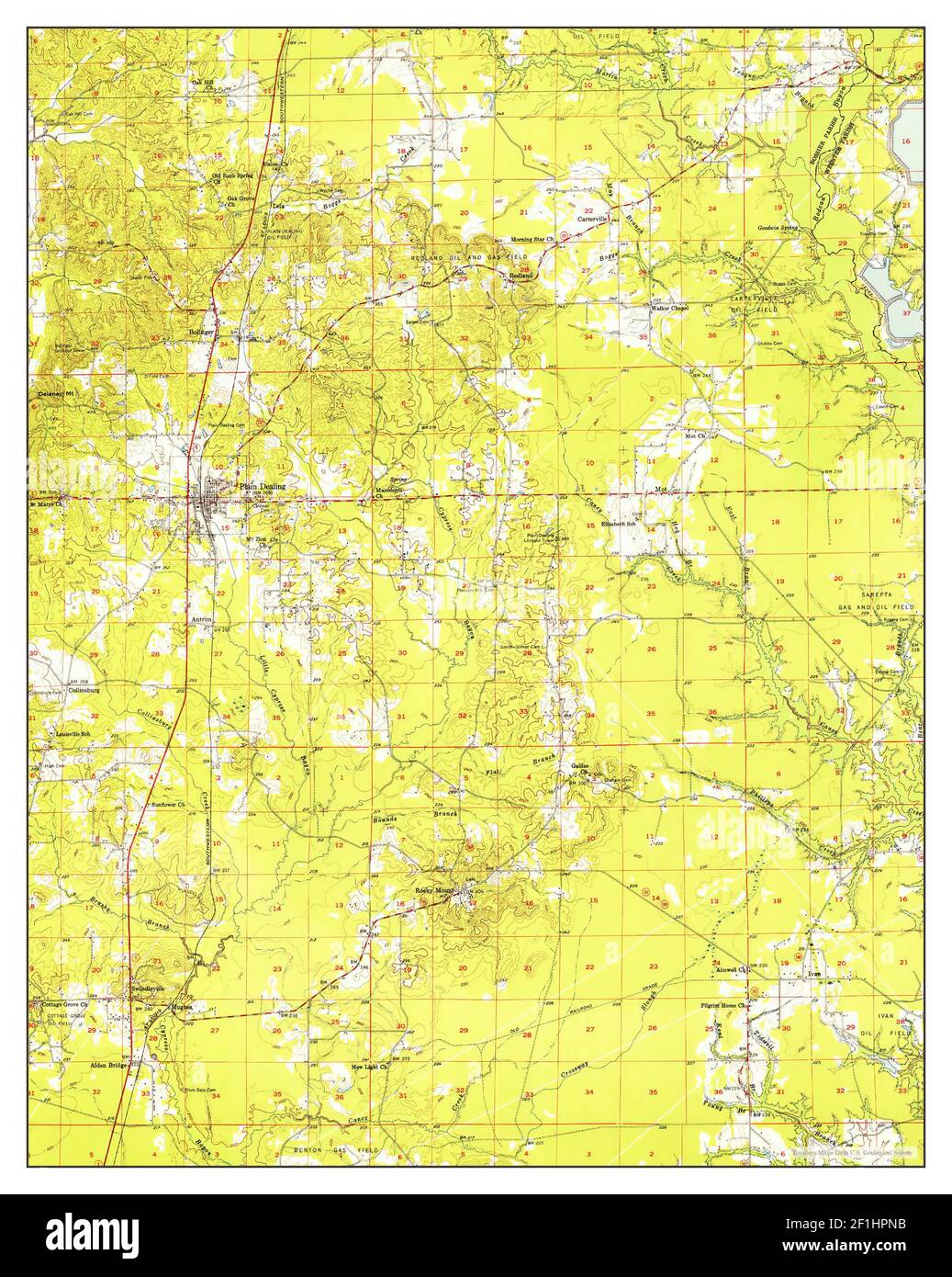 Plain Dealing, Louisiana, map 1955, 162500, United States of America