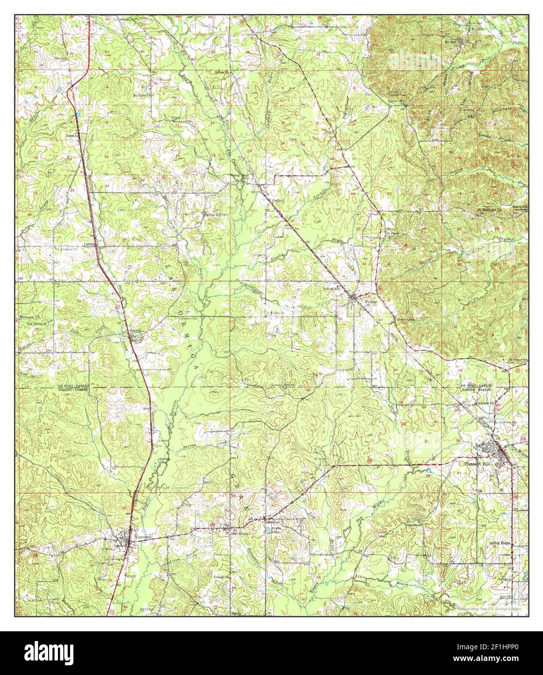 Pleasant Hill, Louisiana, map 1957, 162500, United States of America