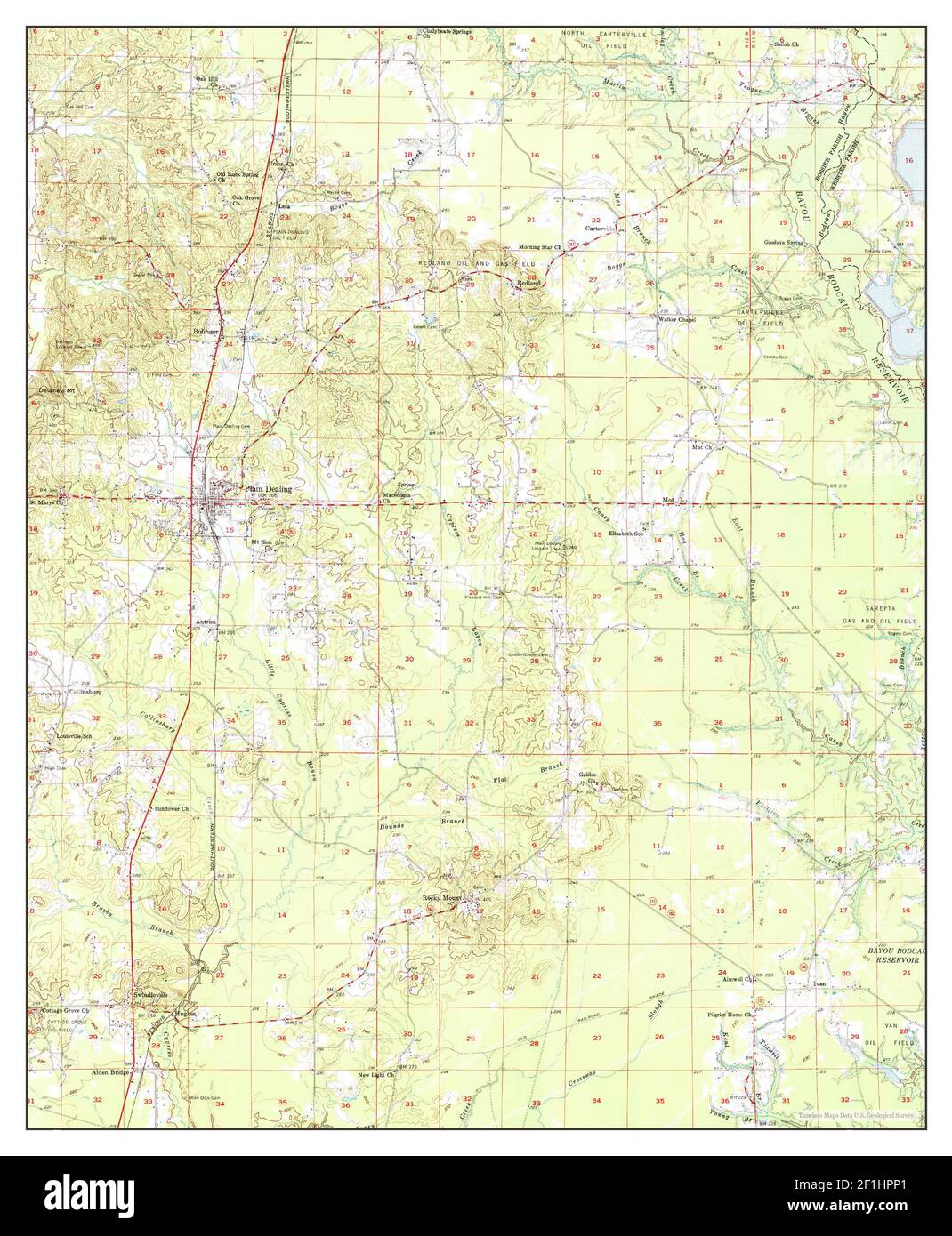 Plain Dealing, Louisiana, map 1955, 162500, United States of America