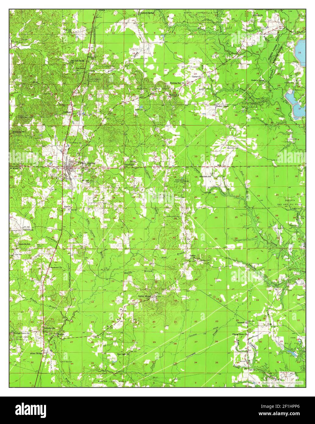 Plain Dealing, Louisiana, map 1955, 162500, United States of America