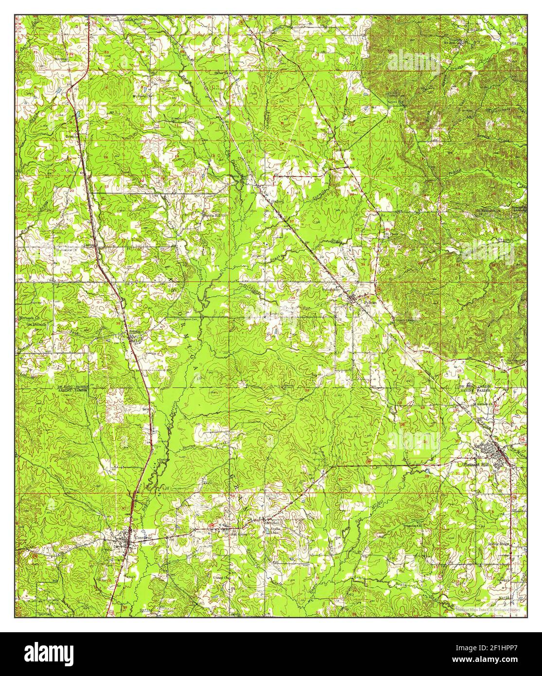 Pleasant Hill, Louisiana, map 1957, 162500, United States of America