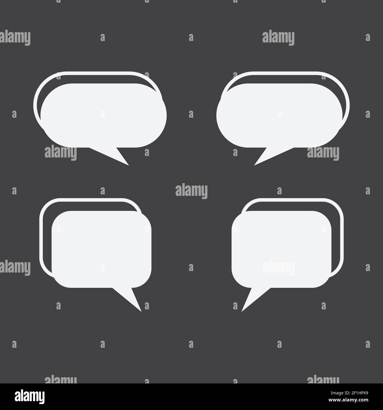Speech bubble white icon on gray background Stock Vector