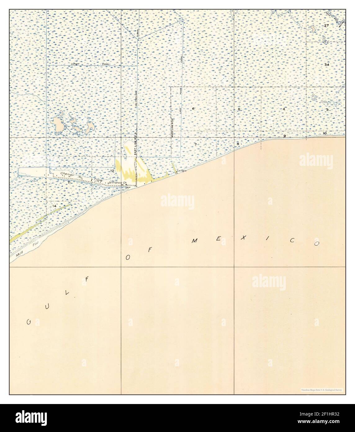 Redfish Point Sw, Louisiana, Map 1946, 1:31680, United States Of 