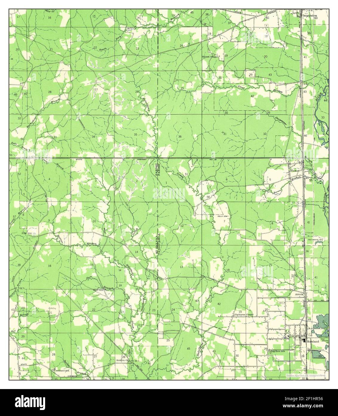 Roseland, Louisiana, map 1942, 131680, United States of America by