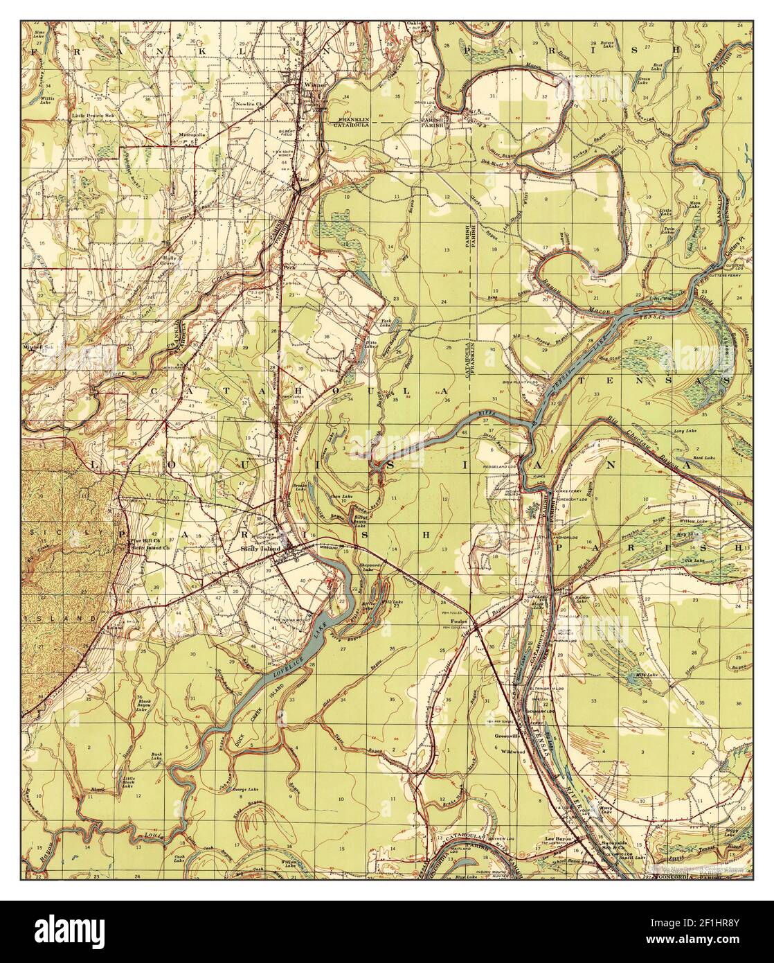 Sicily Island, Louisiana, map 1941, 162500, United States of America