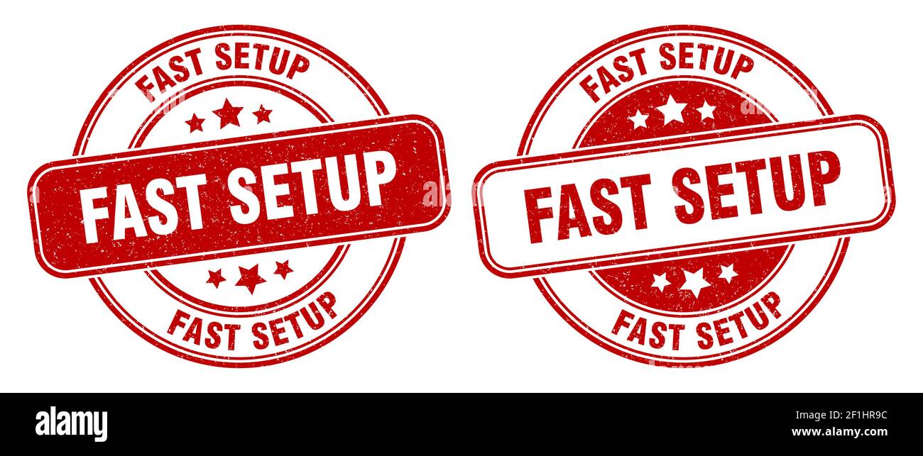 fast setup stamp. fast setup sign. round grunge label Stock Vector