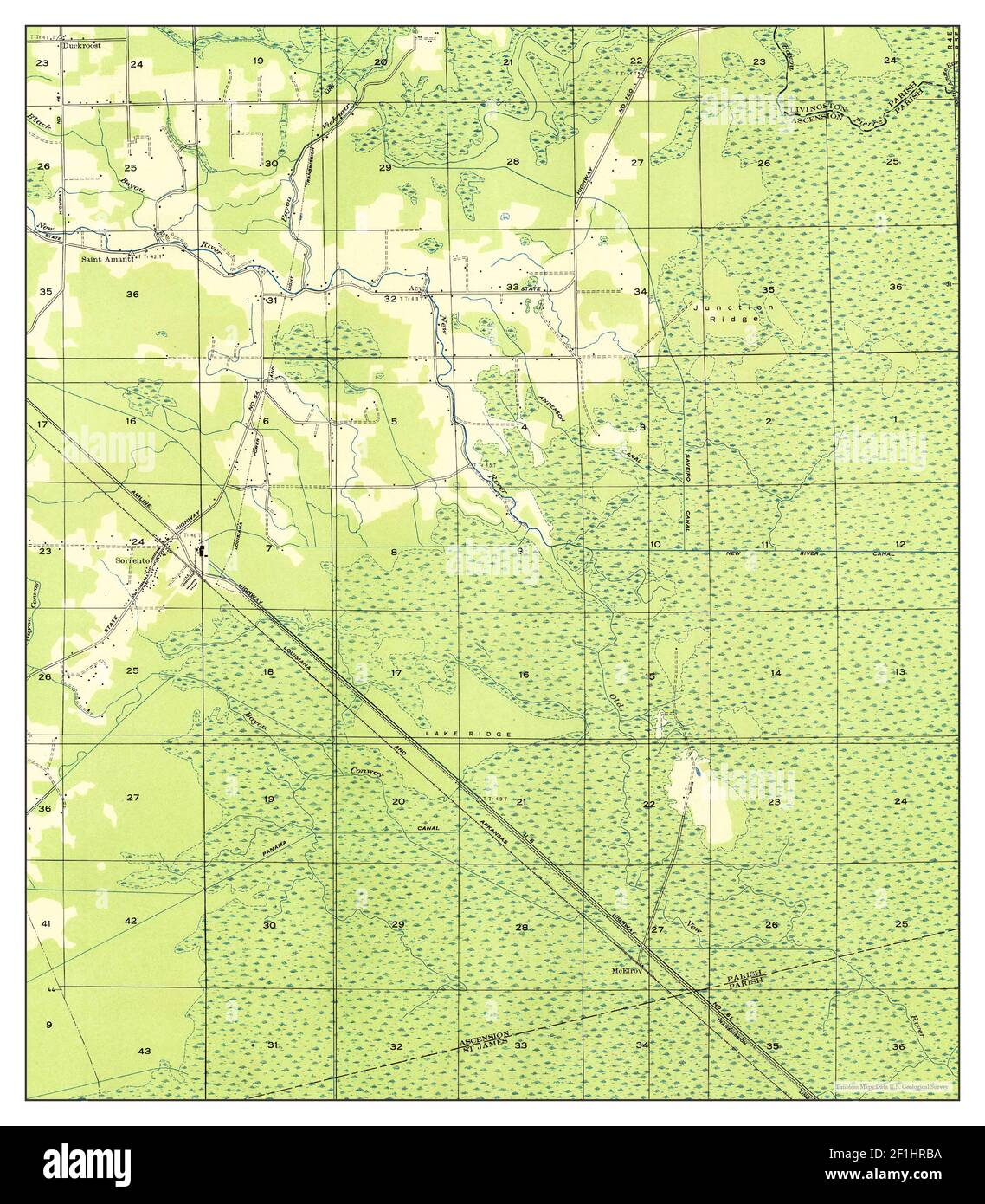 Sorrento, Louisiana, map 1947, 131680, United States of America by
