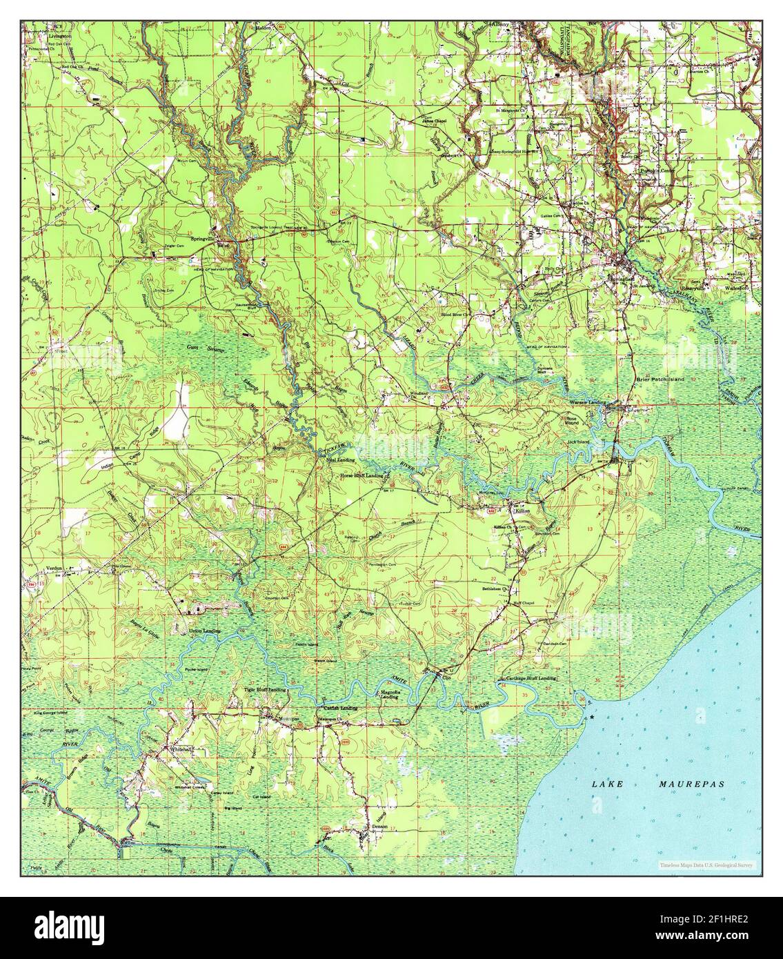 Springfield, Louisiana, map 1963, 162500, United States of America by