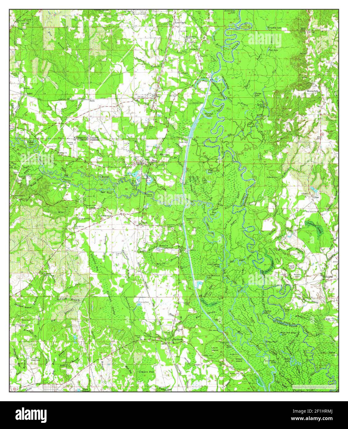 Sun, Louisiana, map 1961, 162500, United States of America by Timeless