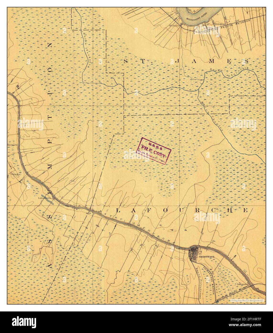 Thibodaux, Louisiana, map 1892, 1:62500, United States of America by ...