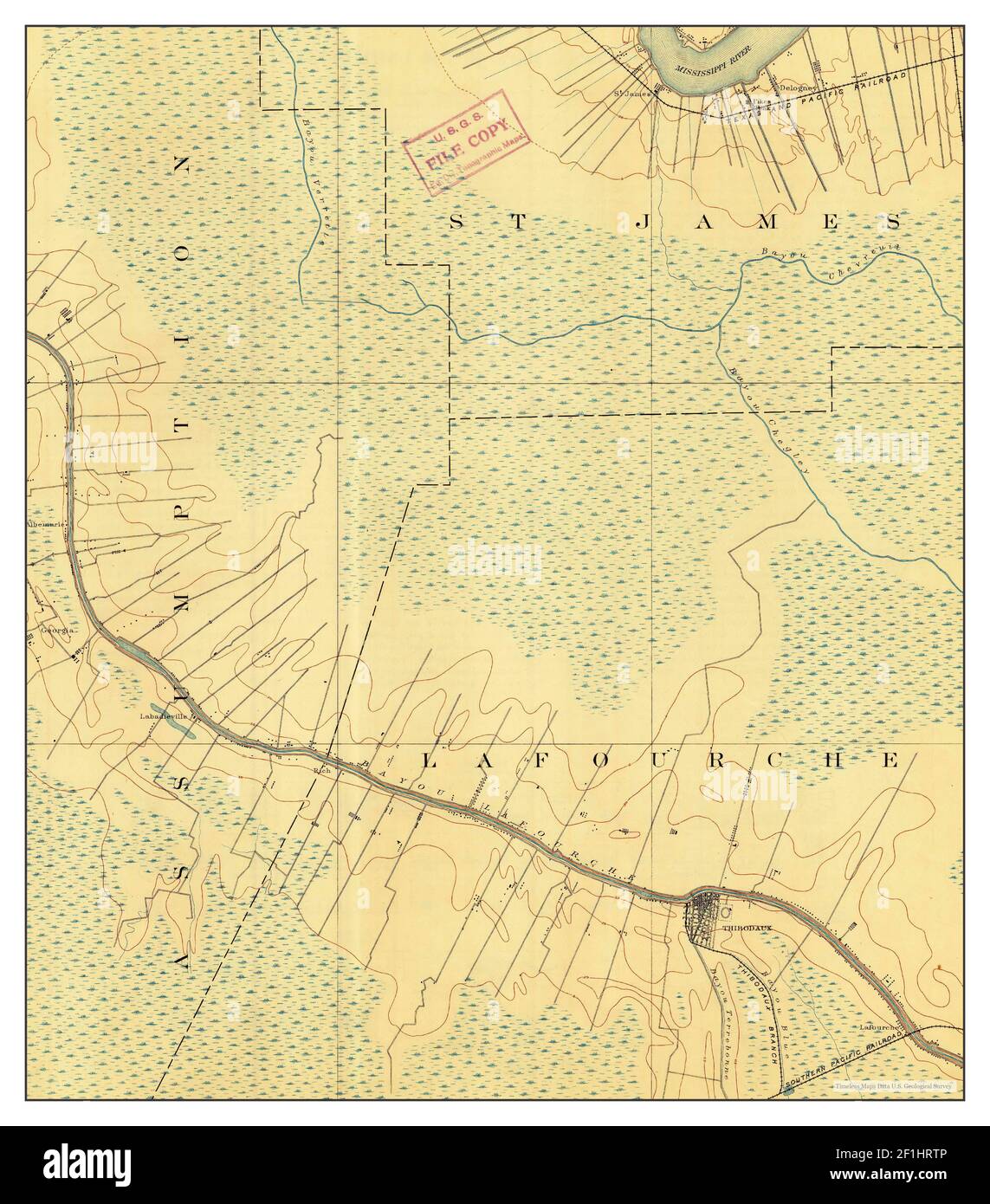 Thibodaux, Louisiana, map 1892, 1:62500, United States of America by 