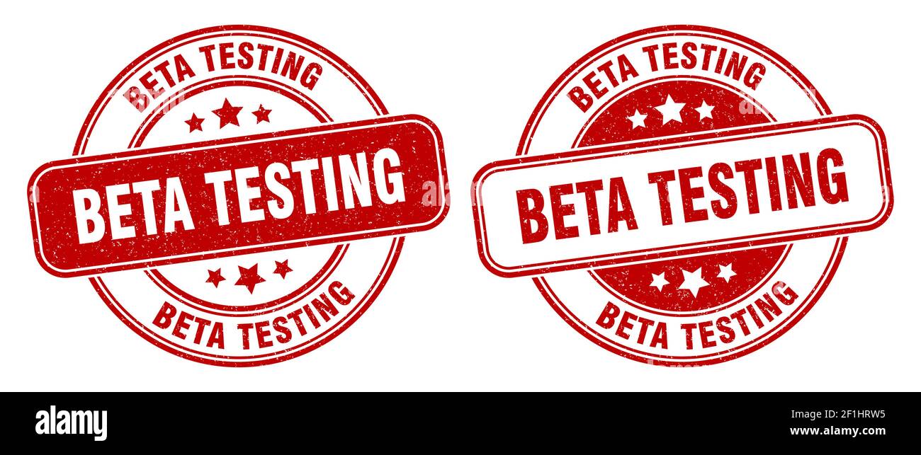 beta testing stamp. beta testing sign. round grunge label Stock Vector