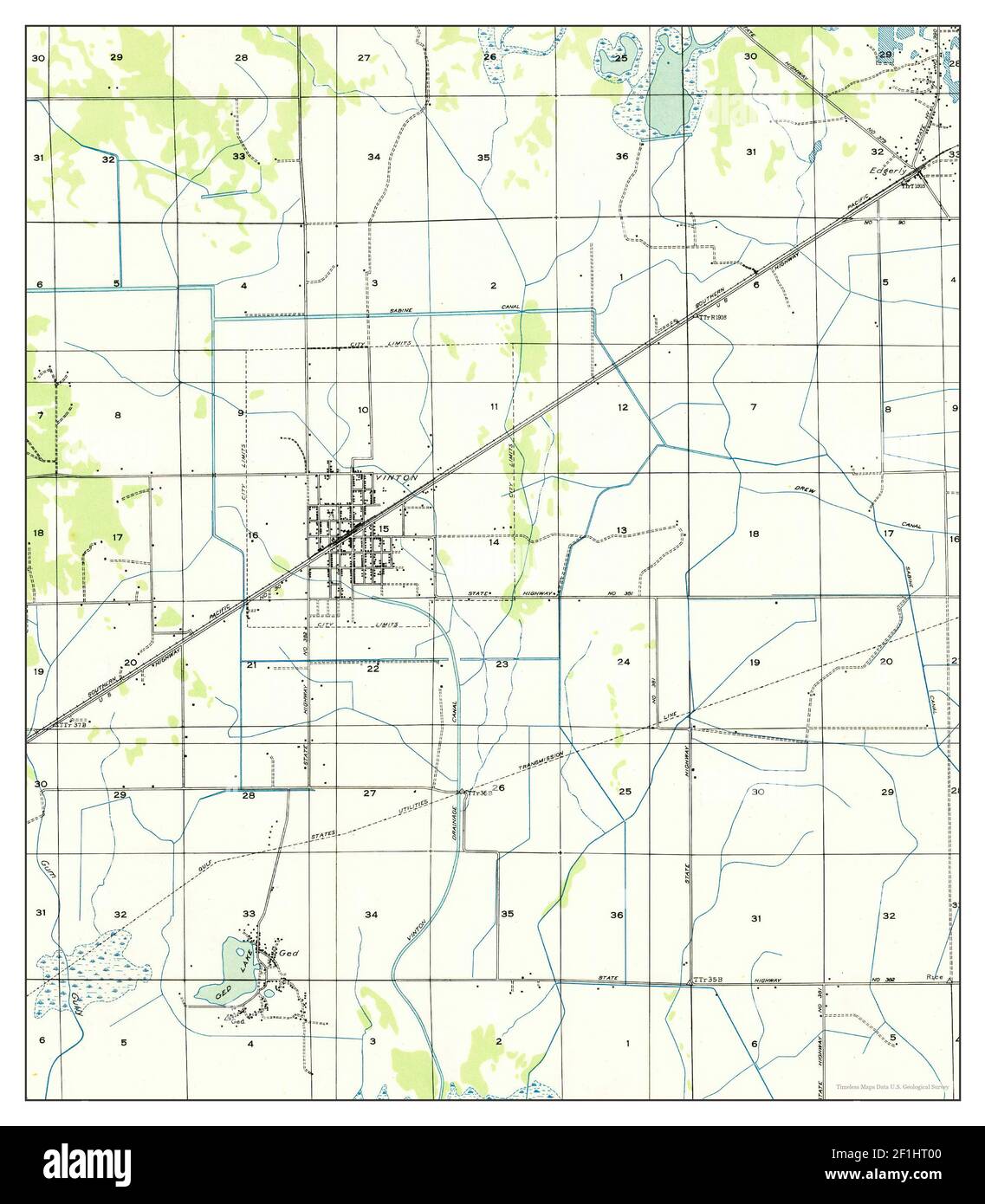 Vinton, Louisiana, map 1947, 131680, United States of America by Timeless Maps, data U.S